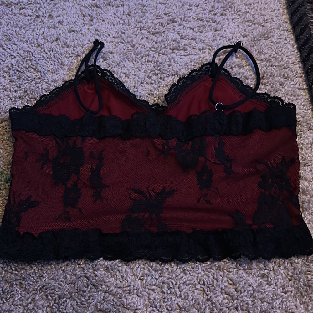 SHIEN red and black vampire grudge crop top. Xsmall adjustable straps - Picture 2 of 2